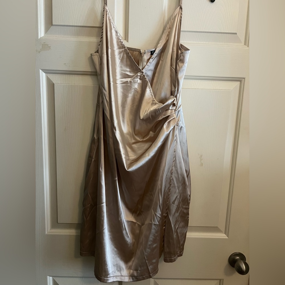 SHEIN Satin Dress in Champagne